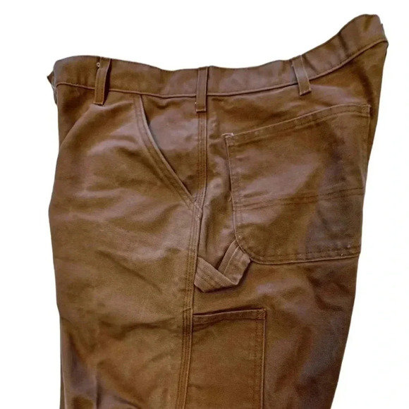 Carhartt Loose Fit Washed  Duck Flannel Lined Pants Size 36 - Picture 7 of 12